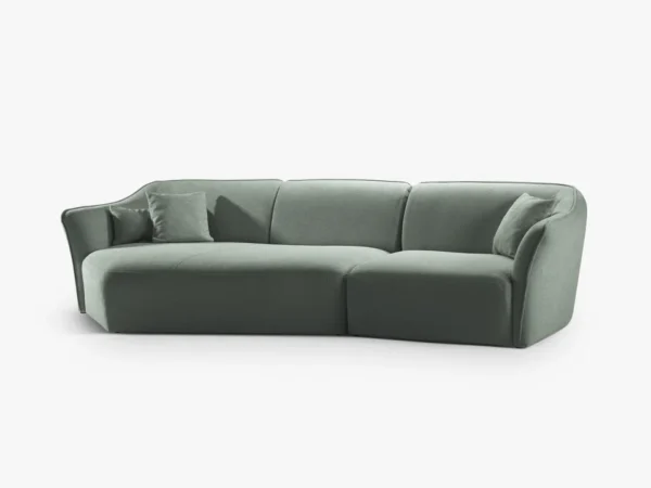 Canapea verde menta din tesatura boucle Hailey Left - imagine 3