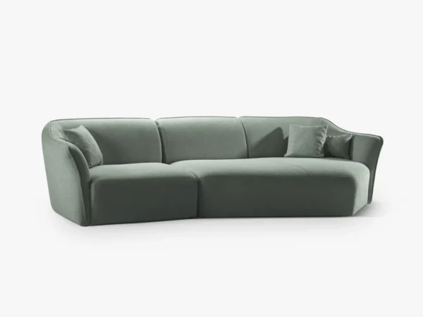 Canapea verde menta din tesatura boucle Hailey Right - imagine 4