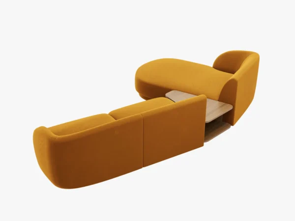 Coltar modular galben mustar din catifea Miley - imagine 4