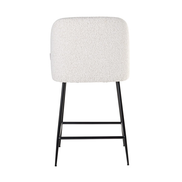 Scaun de bar alb din tesatura boucle Pullitzer - imagine 4