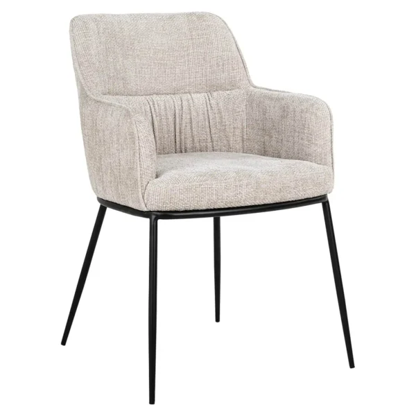 Scaun dining bej din tesatura texturata Bella
