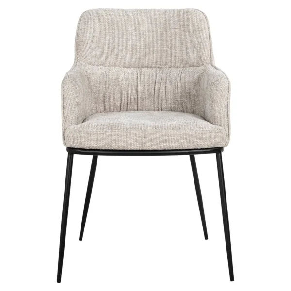 Scaun dining bej din tesatura texturata Bella - imagine 2