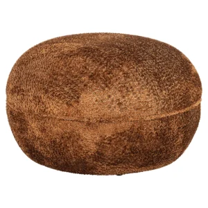 Taburet puf caramiziu din tesatura chenille Jace