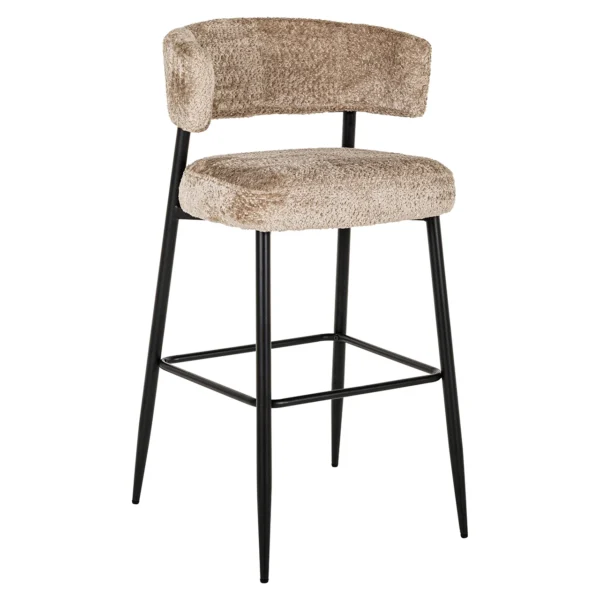 Set 2 scaune de bar maro deschis din tesatura Rochelle