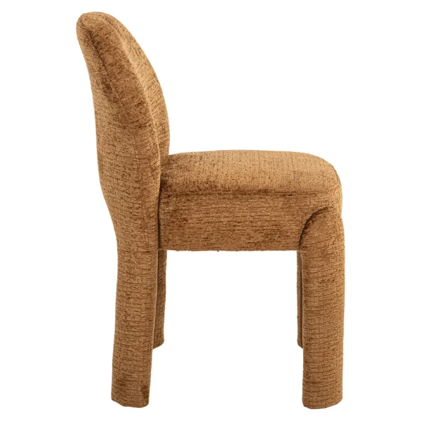 Set 2 scaune dining coniac din tesatura chenille Brandi - imagine 3