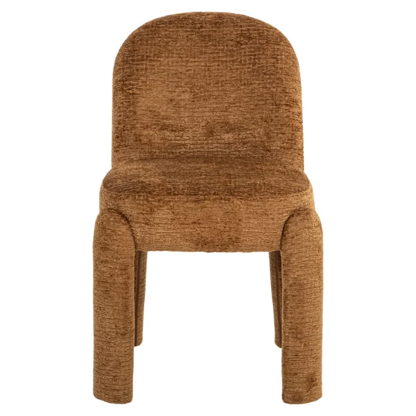 Set 2 scaune dining coniac din tesatura chenille Brandi - imagine 2