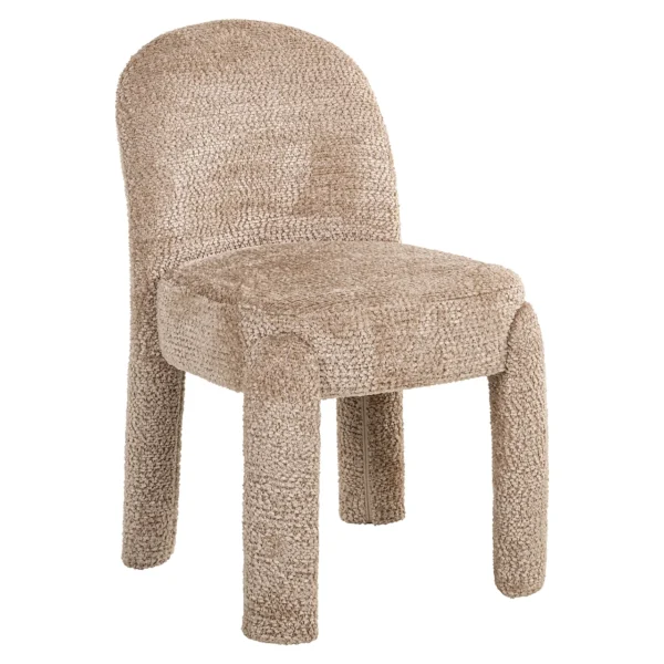 Set 2 scaune dining bej din tesatura chenille Brandi