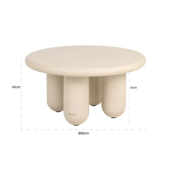 Masa de cafea rotunda bej din MDF 80 Calma - imagine 3