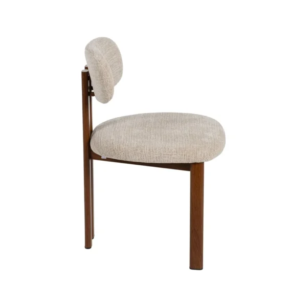 Set 2 scaune dining bej/maro din tesatura chenille Elba - imagine 2