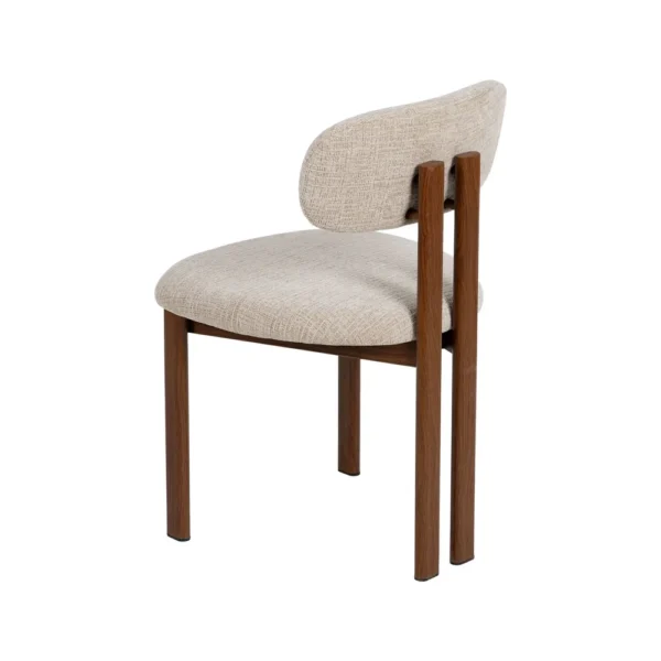 Set 2 scaune dining bej/maro din tesatura chenille Elba - imagine 3