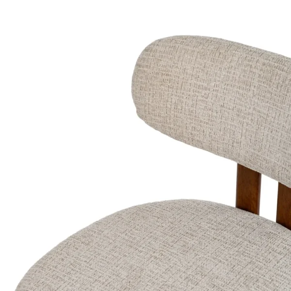 Set 2 scaune dining bej/maro din tesatura chenille Elba - imagine 4