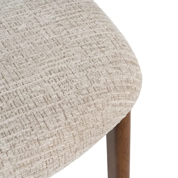 Set 2 scaune dining bej/maro din tesatura chenille Elba - imagine 5