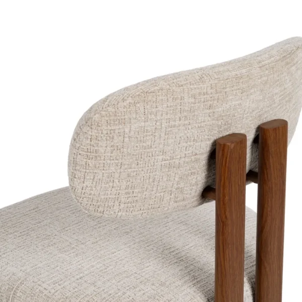 Set 2 scaune dining bej/maro din tesatura chenille Elba - imagine 6