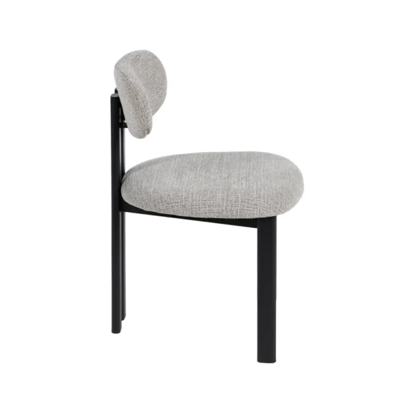 Set 2 scaune dining gri/negru din tesatura chenille Elba - imagine 2