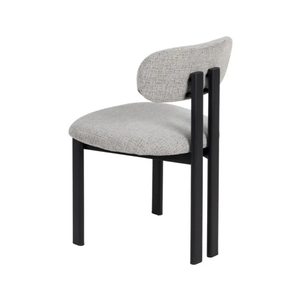 Set 2 scaune dining gri/negru din tesatura chenille Elba - imagine 3
