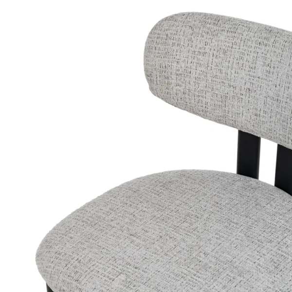 Set 2 scaune dining gri/negru din tesatura chenille Elba - imagine 4