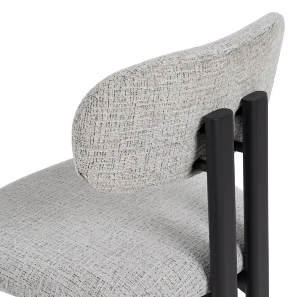 Set 2 scaune dining gri/negru din tesatura chenille Elba - imagine 6