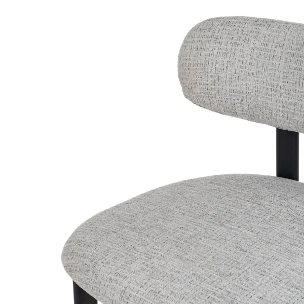Set 2 scaune de bar gri/negru din tesatura chenille Elba - imagine 4