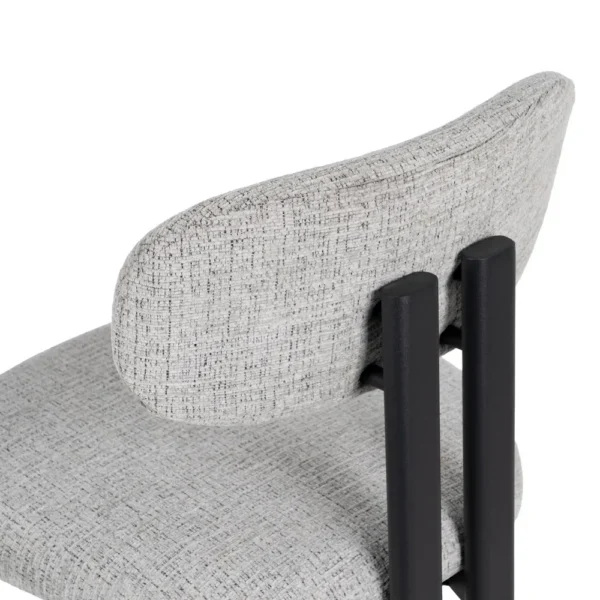 Set 2 scaune de bar gri/negru din tesatura chenille Elba - imagine 6