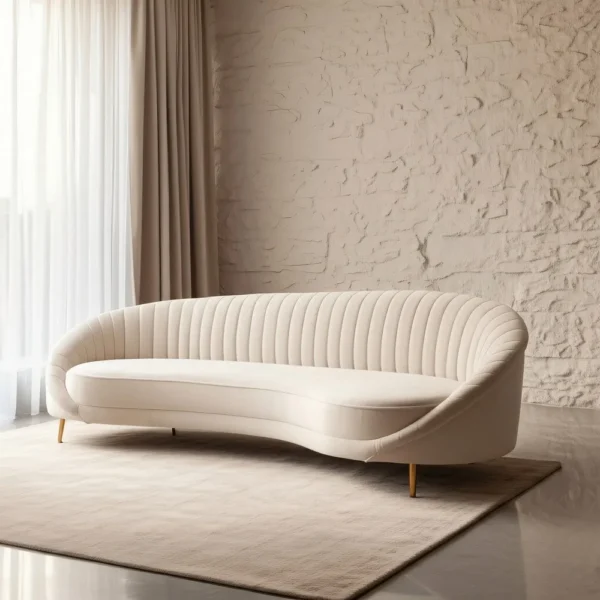 Canapea crem 3 locuri din tesatura Dreams - imagine 2