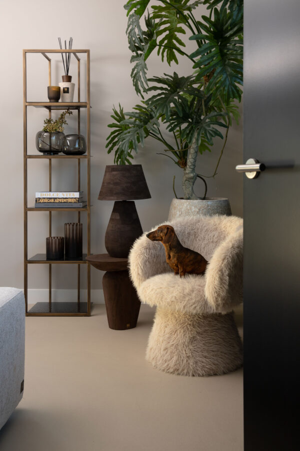Scaun dining bej din blana artificiala Hermes - imagine 2