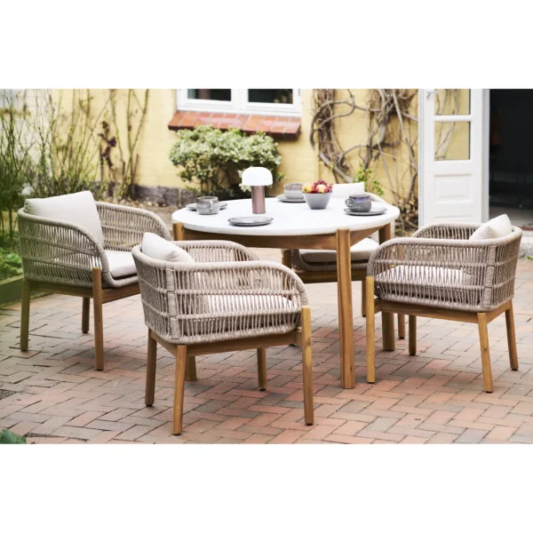 Set mobilier de exterior bej din lemn Terracina - imagine 2