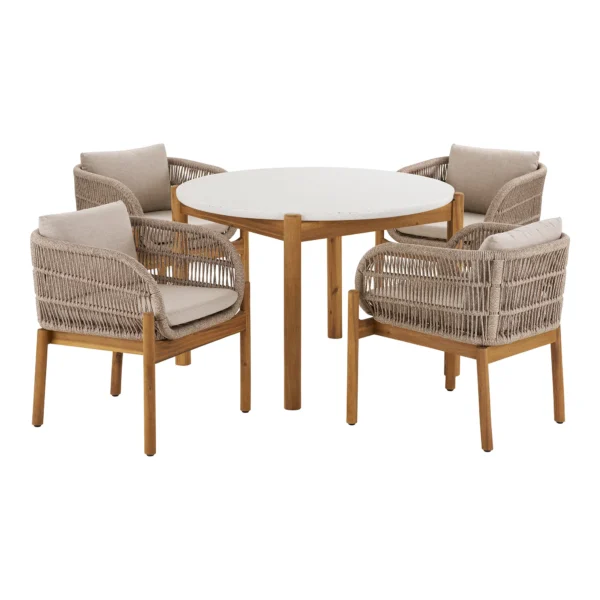 Set mobilier de exterior bej din lemn Terracina
