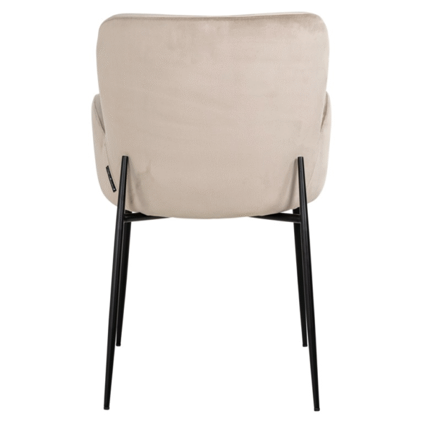 Scaun dining bej/negru din catifea Amber - imagine 5