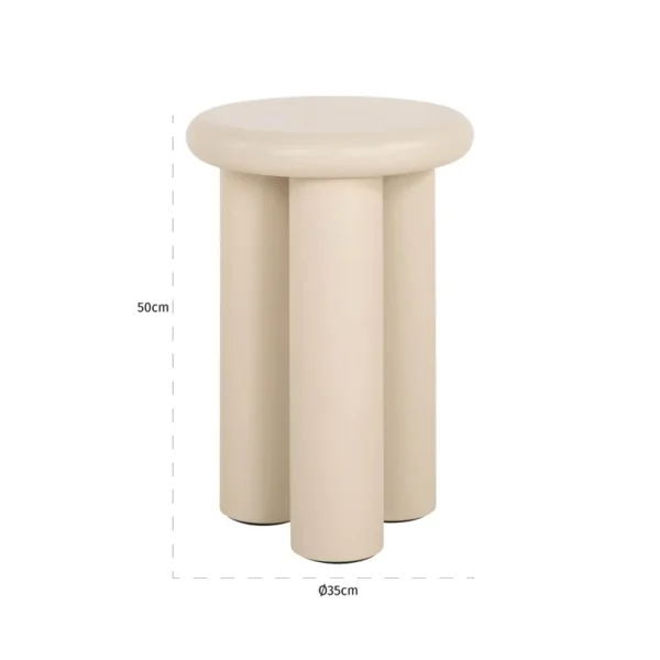 Masa laterala rotunda bej din MDF 35 Calma - imagine 2