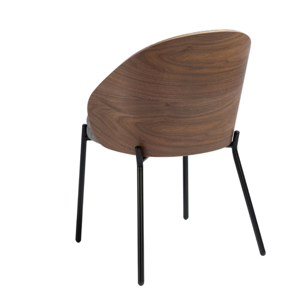 Scaun dining gri/maro din tesatura si lemn Malcolm - imagine 5