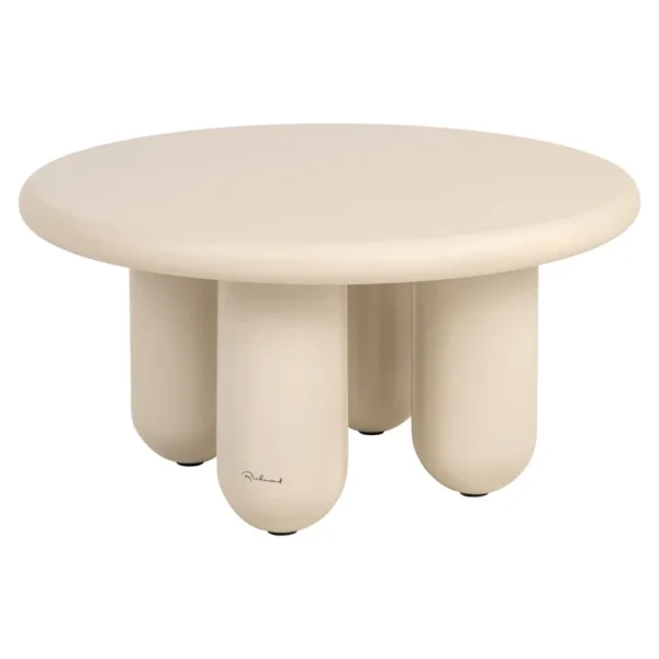 Masa de cafea rotunda bej din MDF 80 Calma
