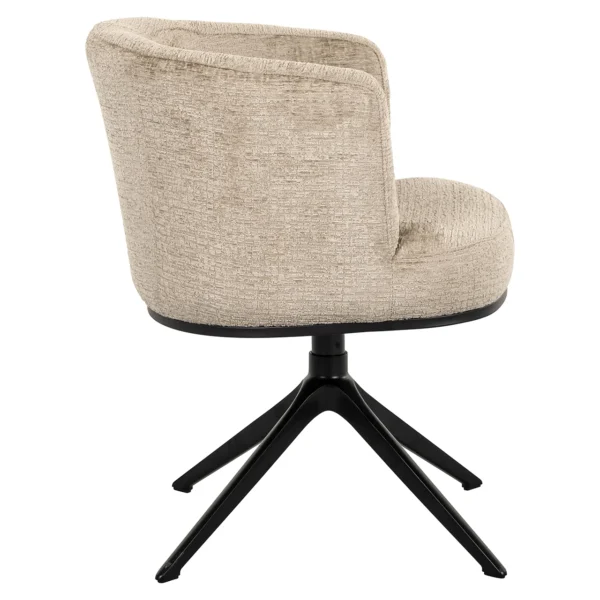 Scaun dining rotativ bej din tesatura chenille Cheyenne - imagine 3