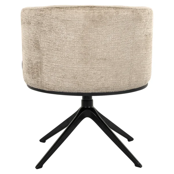 Scaun dining rotativ bej din tesatura chenille Cheyenne - imagine 4
