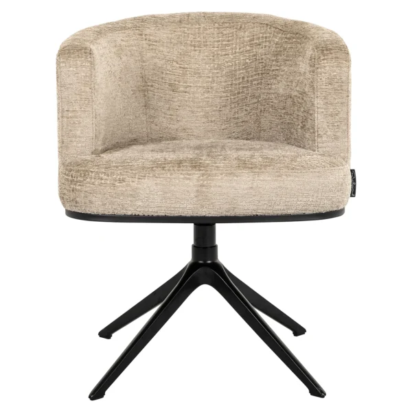 Scaun dining rotativ bej din tesatura chenille Cheyenne - imagine 2