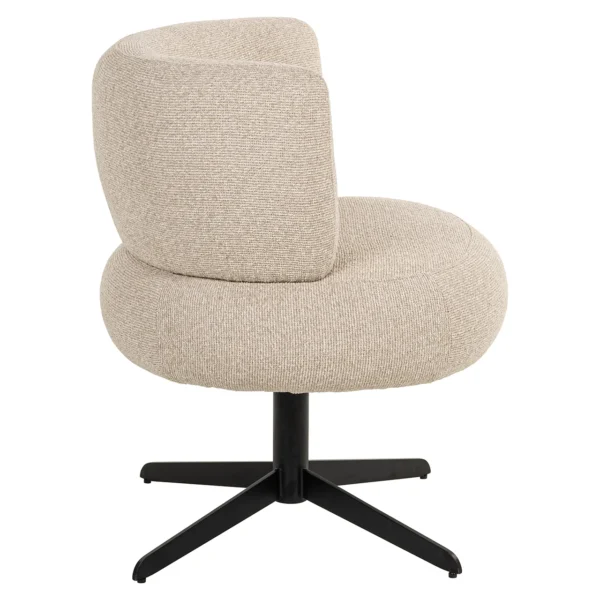 Scaun dining rotativ bej din tesatura texturata Alexis - imagine 3