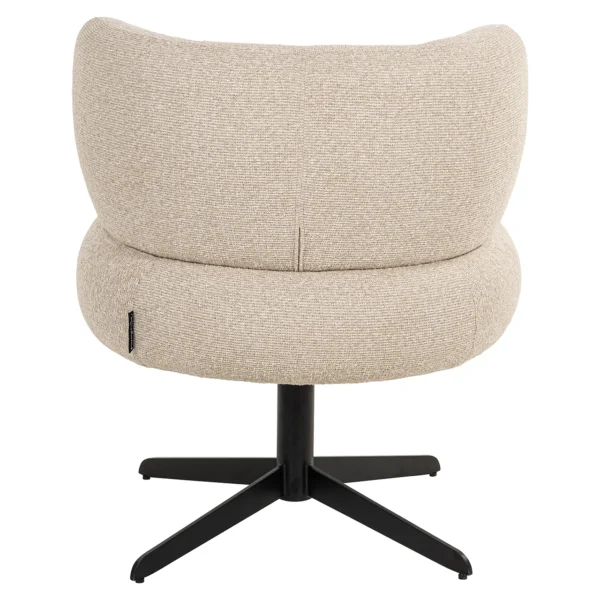 Scaun dining rotativ bej din tesatura texturata Alexis - imagine 4