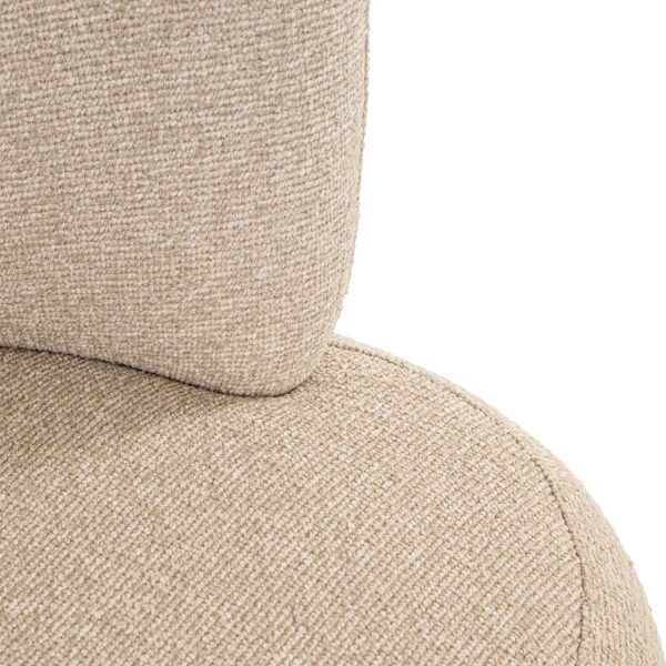Scaun dining rotativ bej din tesatura texturata Alexis - imagine 6