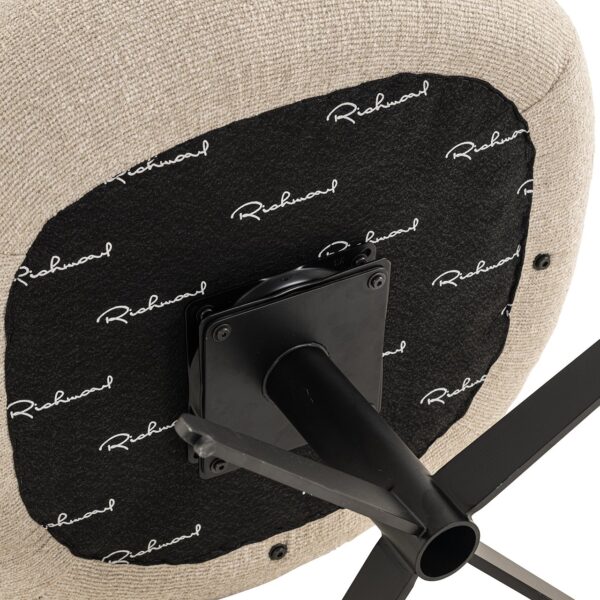 Scaun dining rotativ bej din tesatura texturata Alexis - imagine 8