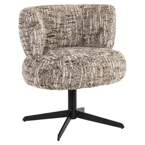 Scaun dining rotativ maro din tesatura texturata Alexis