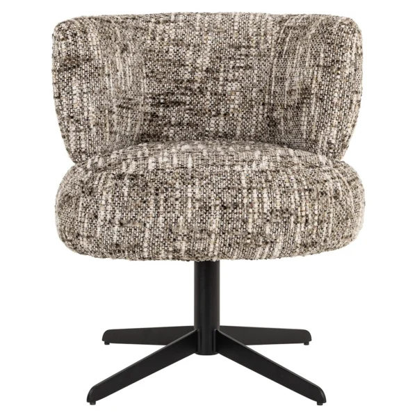 Scaun dining rotativ maro din tesatura texturata Alexis - imagine 2