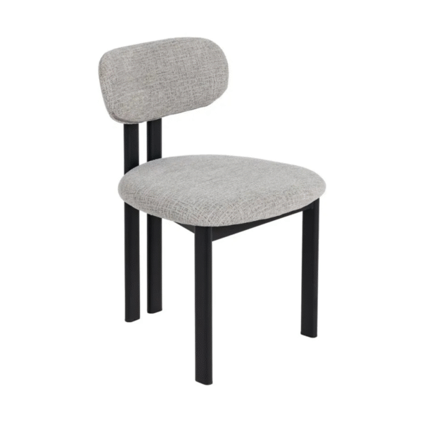 Set 2 scaune dining gri/negru din tesatura chenille Elba