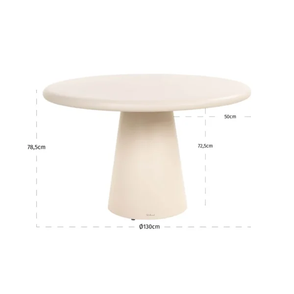 Masa dining rotunda crem din acril si beton Bloom - imagine 4