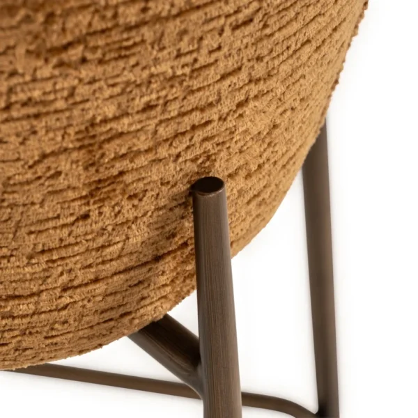 Scaun de bar caramiziu/aramiu din tesatura chenille Odarby - imagine 6