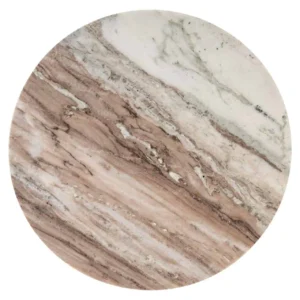 Masa laterala bej din marmura naturala si aluminiu Barley