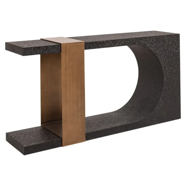 Consola neagra aurie din fier Bazel - imagine 2