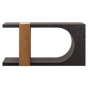 Consola neagra aurie din fier Bazel