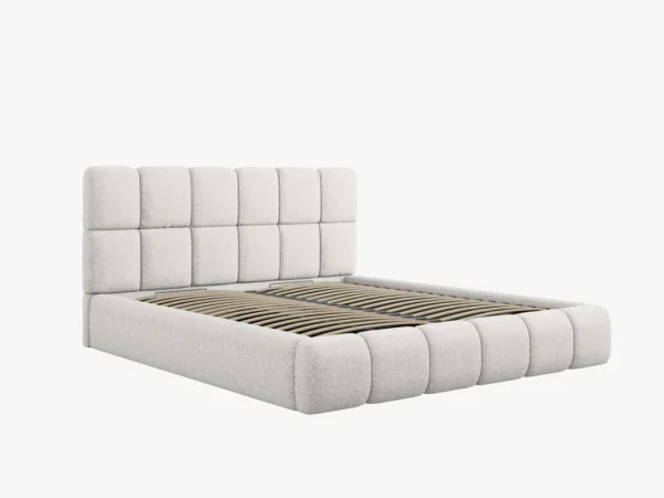 Pat tapitat gri deschis din tesatura chenille Bellis - imagine 4