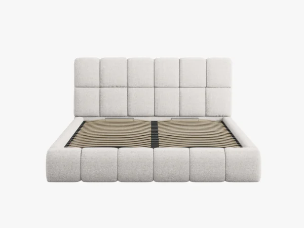 Pat tapitat gri deschis din tesatura chenille Bellis - imagine 3