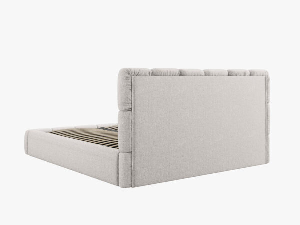 Pat tapitat gri deschis din tesatura chenille Bellis - imagine 5