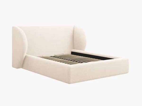 Pat tapitat bej deschis din tesatura chenille Miley - imagine 4